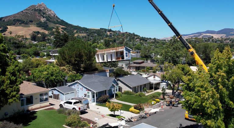 Manufactured Home Crane Over Home